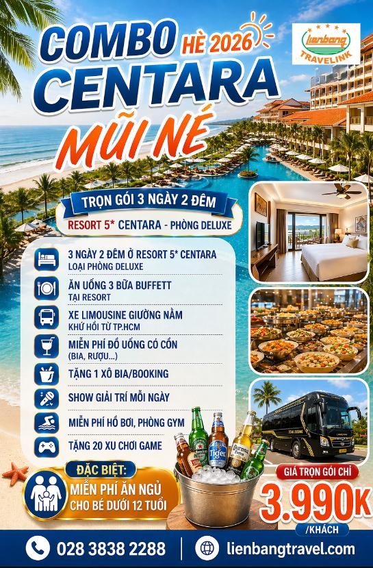 COMBO HÈ 2026: CENTARA MŨI NÉ