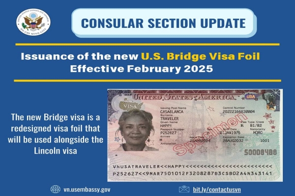 Mẫu Visa Mỹ mới 2025