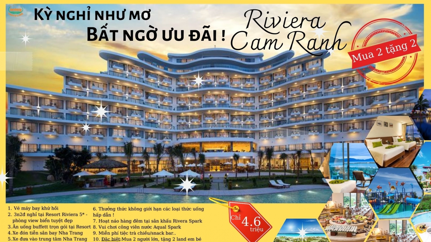 GÓI NGHỈ DƯỠNG 5 SAO RIVIERA CAM RANH - NHA TRANG