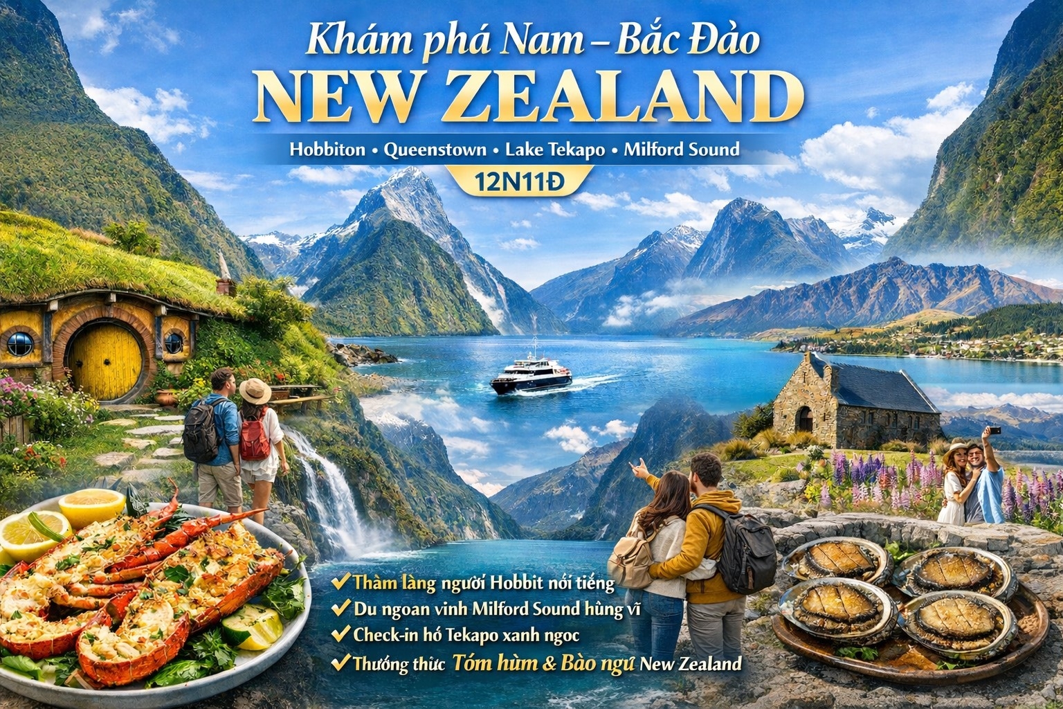 KHÁM PHÁ NEW ZEALAND: Bắc Đảo & Nam Đảo